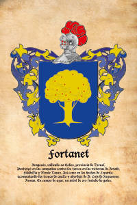 Escudo heráldico del apellido FORTANET