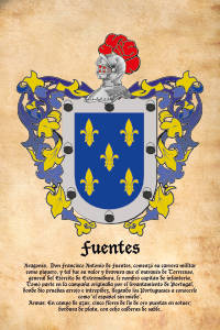 Escudo heráldico del apellido FUENTES