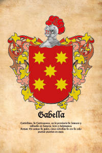 Escudo heráldico del apellido GABELLA