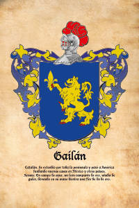 Escudo heráldico del apellido GAILAN
