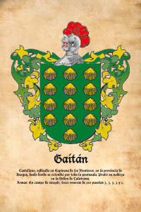 Escudo heráldico del apellido GAITAN