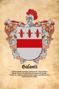 Escudo heráldico del apellido GALANTI