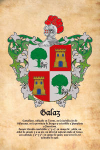 Escudo heráldico del apellido GALAZ