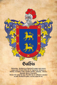 Escudo heráldico del apellido GALBIS