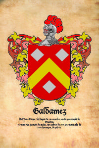 Escudo heráldico del apellido GALDAMEZ