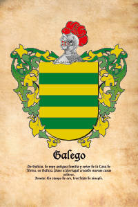 Escudo heráldico del apellido GALEGO