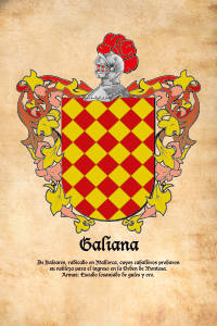 Escudo heráldico del apellido GALIANA