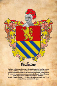 Escudo heráldico del apellido GALIANO
