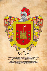 Escudo heráldico del apellido GALICIA