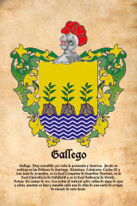 Escudo heráldico del apellido GALLEGO