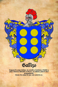 Escudo heráldico del apellido GALLIZO