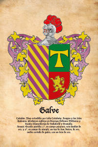 Escudo heráldico del apellido GALVE