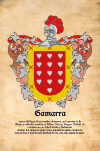 Escudo heráldico del apellido GAMARRA