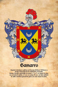Escudo heráldico del apellido GAMARRO