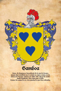 Escudo heráldico del apellido GAMBOA