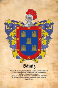 Escudo heráldico del apellido GAMIZ