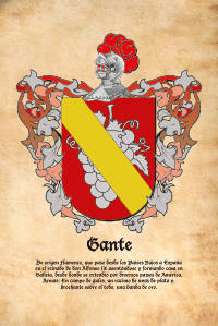 Escudo heráldico del apellido GANTE