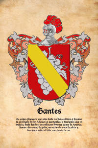 Escudo heráldico del apellido GANTES