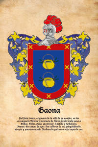 Escudo heráldico del apellido GAONA