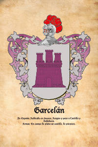Escudo heráldico del apellido GARCELAN