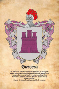 Escudo heráldico del apellido GARCERA