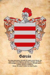 Escudo heráldico del apellido GARCES