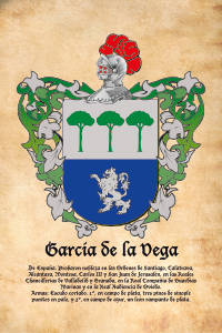Escudo heráldico del apellido GARCIA DE LA VEGA