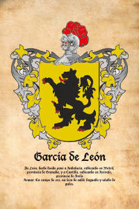 Escudo heráldico del apellido GARCIA DE LEON