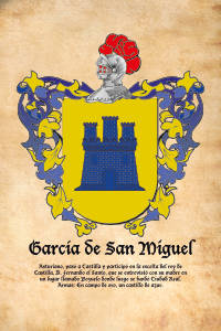 Escudo heráldico del apellido GARCIA DE SAN MIGUEL