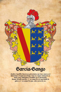 Escudo heráldico del apellido GARCIA GANGO