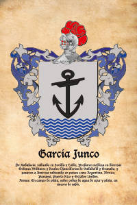 Escudo heráldico del apellido GARCÍA JUNCO