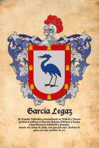 Escudo heráldico del apellido GARCIA LEGAZ