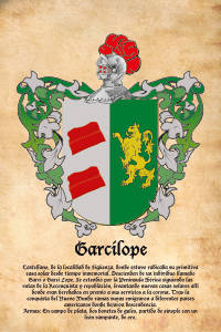 Escudo heráldico del apellido GARCILOPE