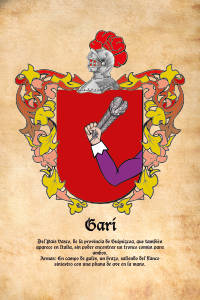 Escudo heráldico del apellido GARI