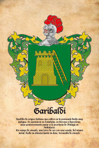Escudo heráldico del apellido GARIBALDI
