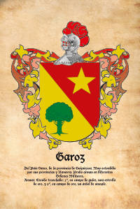 Escudo heráldico del apellido GAROZ