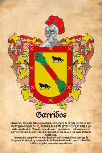 Escudo heráldico del apellido GARRIDOS