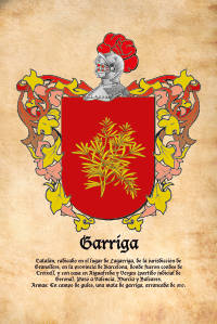 Escudo heráldico del apellido GARRIGA