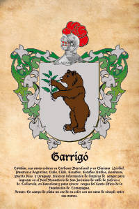 Escudo heráldico del apellido GARRIGO