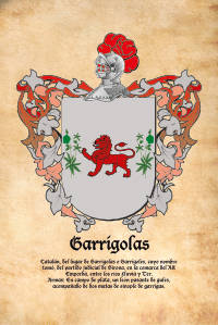 Escudo heráldico del apellido GARRIGOLAS