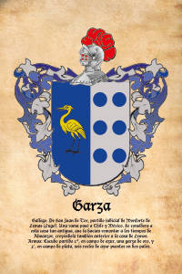 Escudo heráldico del apellido GARZA