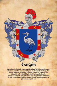 Escudo heráldico del apellido GARZON