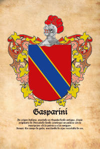 Escudo heráldico del apellido GASPARINI