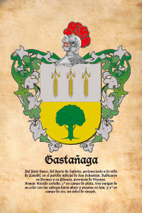 Escudo heráldico del apellido GASTAÑAGA