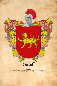 Escudo heráldico del apellido GATELL