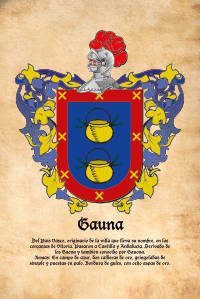 Escudo heráldico del apellido GAUNA