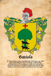 Escudo heráldico del apellido GAXIOLA