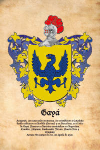 Escudo heráldico del apellido Gayá