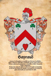 Escudo heráldico del apellido Gayraud