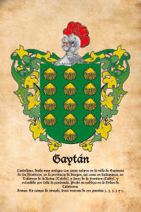 Escudo heráldico del apellido GAYTAN